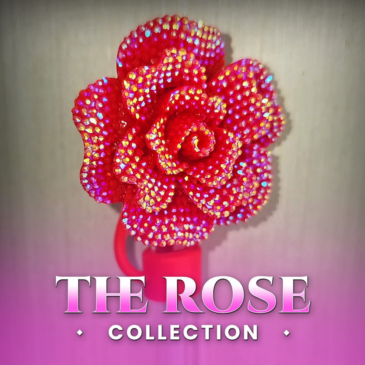 WLngtv Silicone Straw Covers – Dust Proof Rose Flower Plugs For 10mm Straws – Fun Cup Accessories (Red)