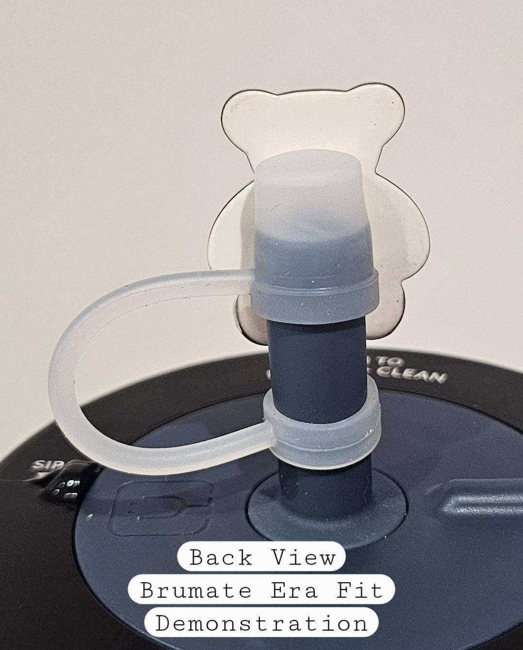 Silver Teddy Bear with Pink Diamond Straw Topper  - Straw Cover - Southern Creative Glamour