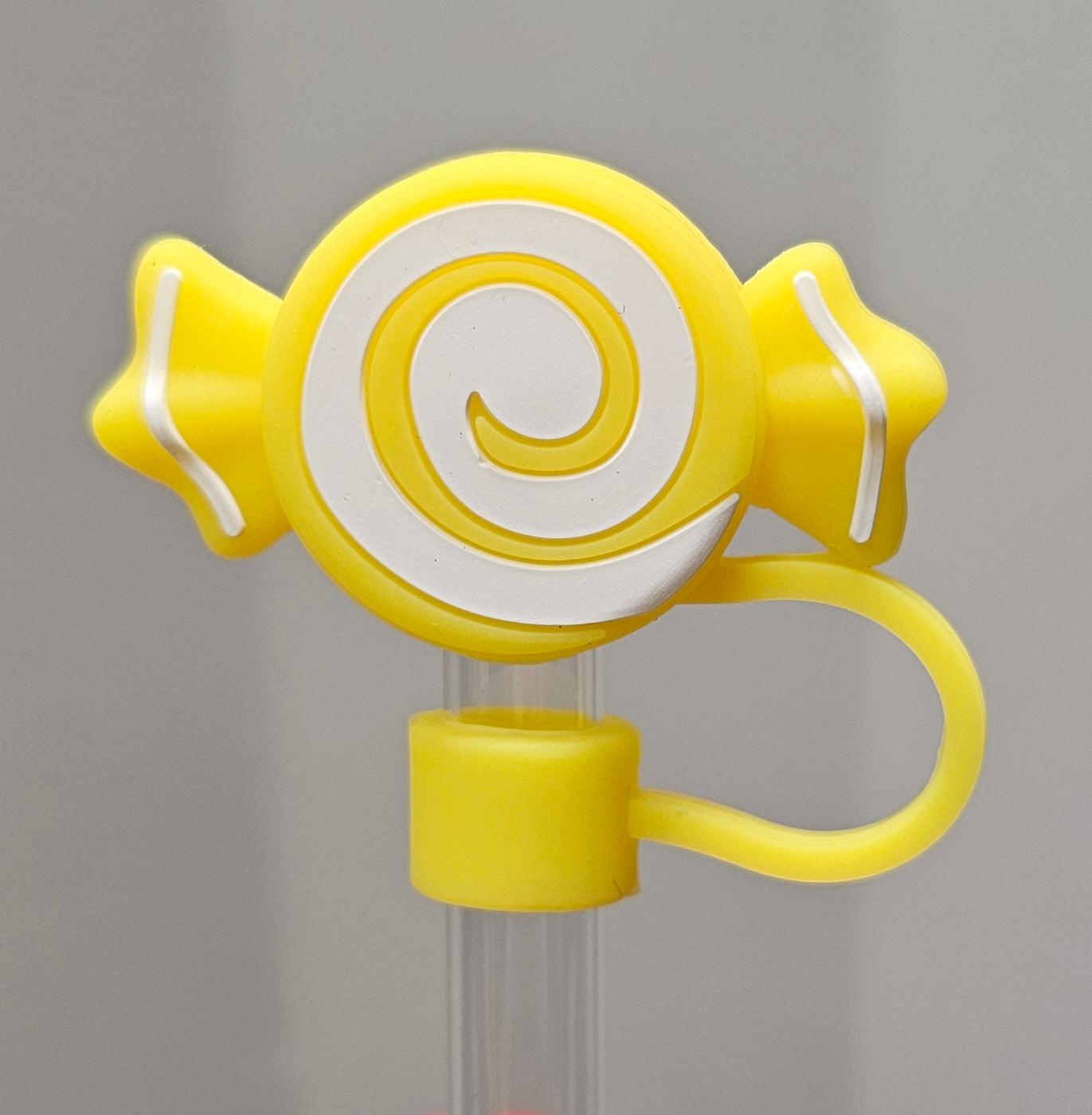 Yellow Candy Christmas Straw Topper Straw Cover