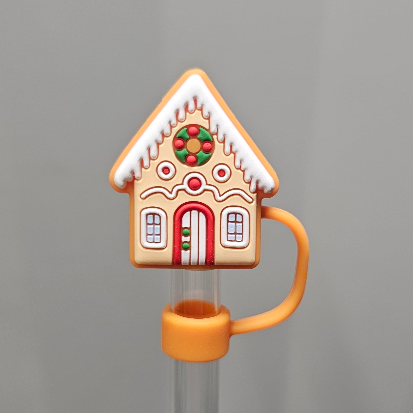 Gingerbread House Straw Topper. Stanley straw cover.