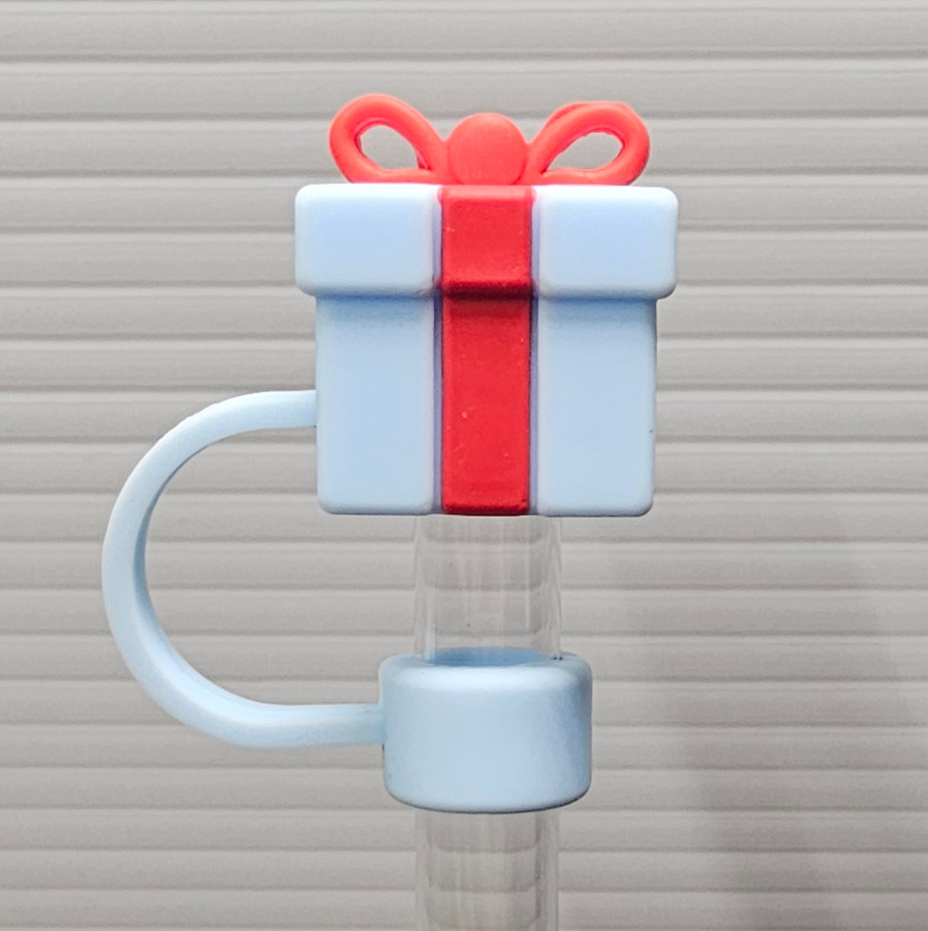 Christmas Present Straw Topper - Red and Blue