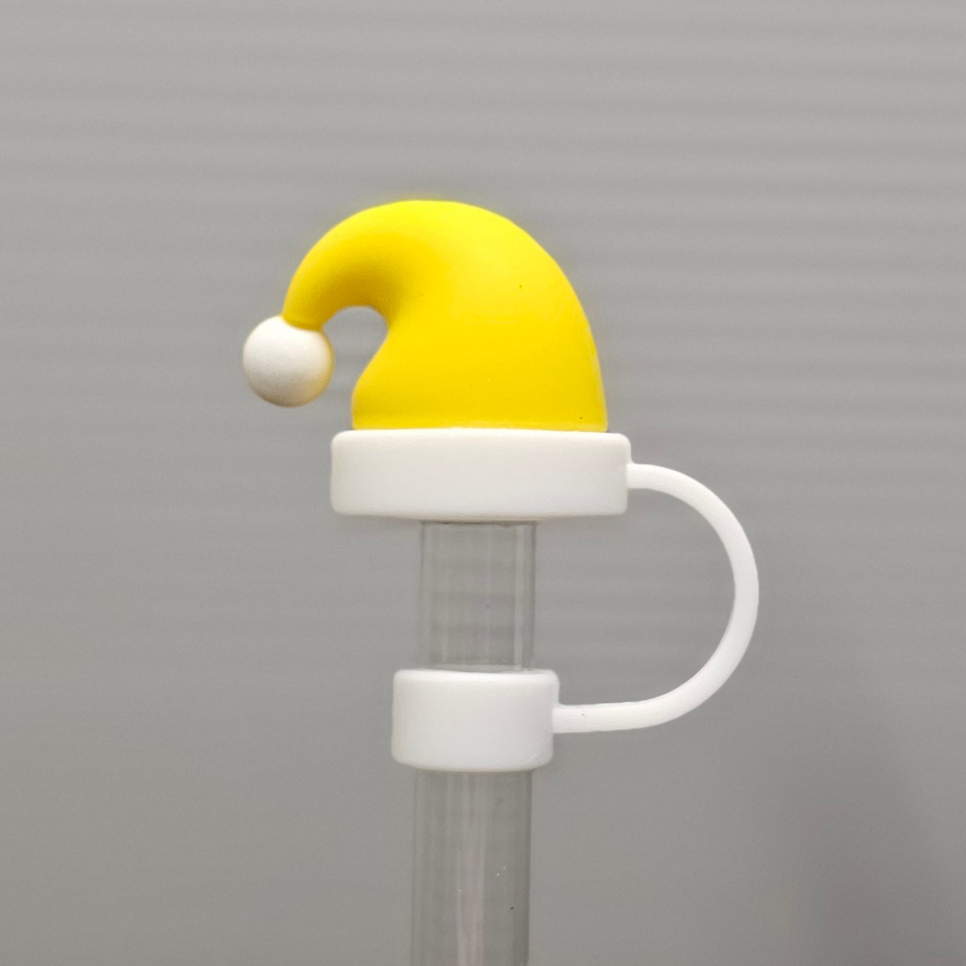 Yellow Gold Christmas Santa Hat Straw Topper. Christmas straw cover.