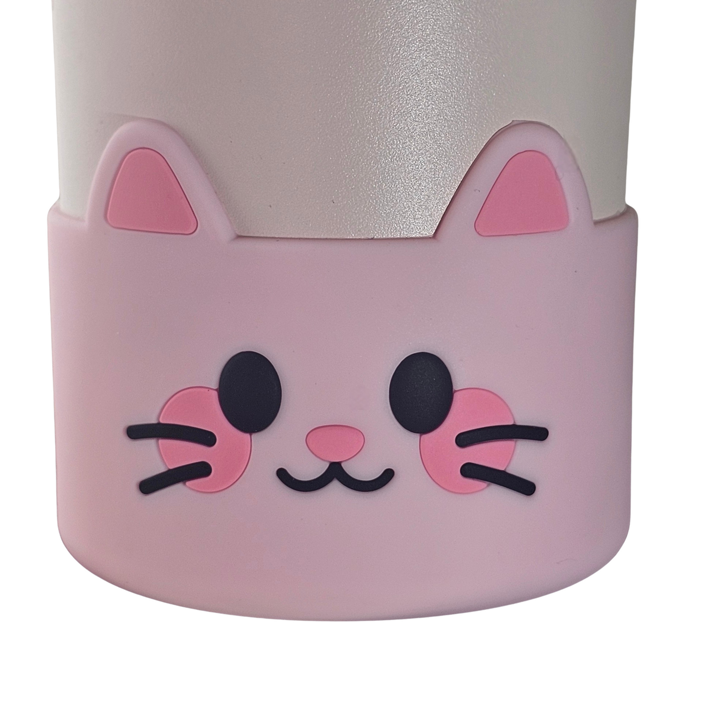 Pink Cat Silicone Tumbler Boot. Fits 32oz - 40oz tumblers.