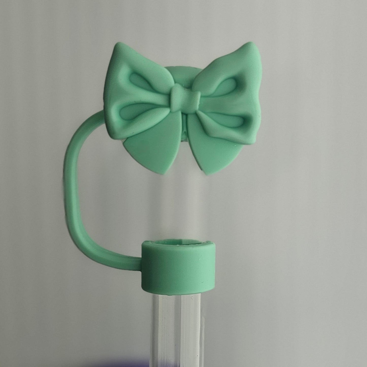 Mint Green Coquette Bow Straw Topper - Straw Cover. Fits 10mm and Stanley Straws.