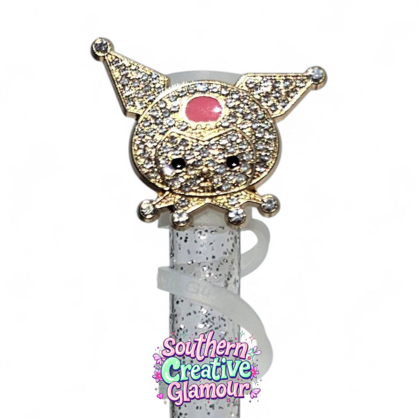 Diamond Kuromi Straw Topper | 10mm Straw Cover by Southern Creative Glamour