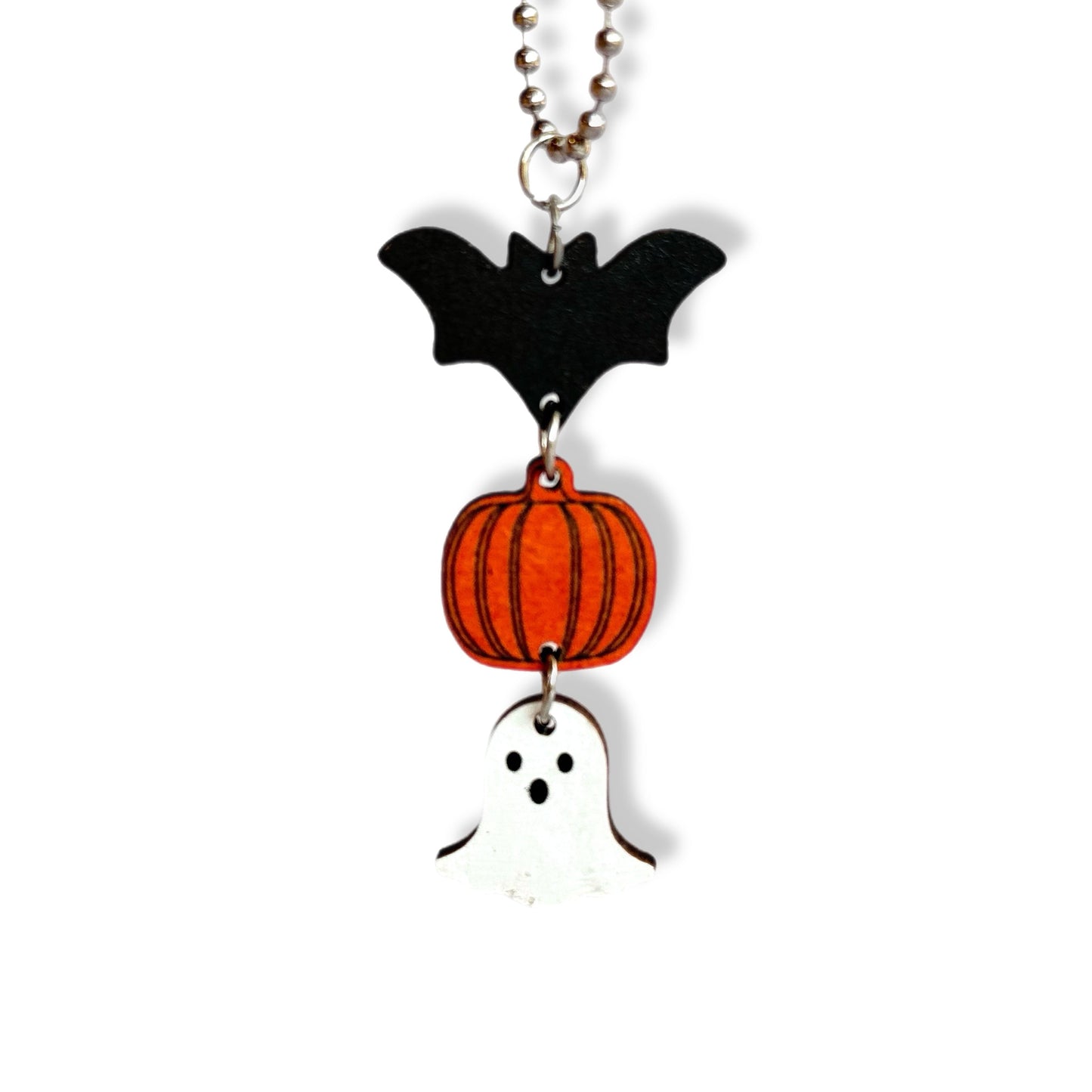Halloween Ghost, Bat, Pumpkin tumbler charm