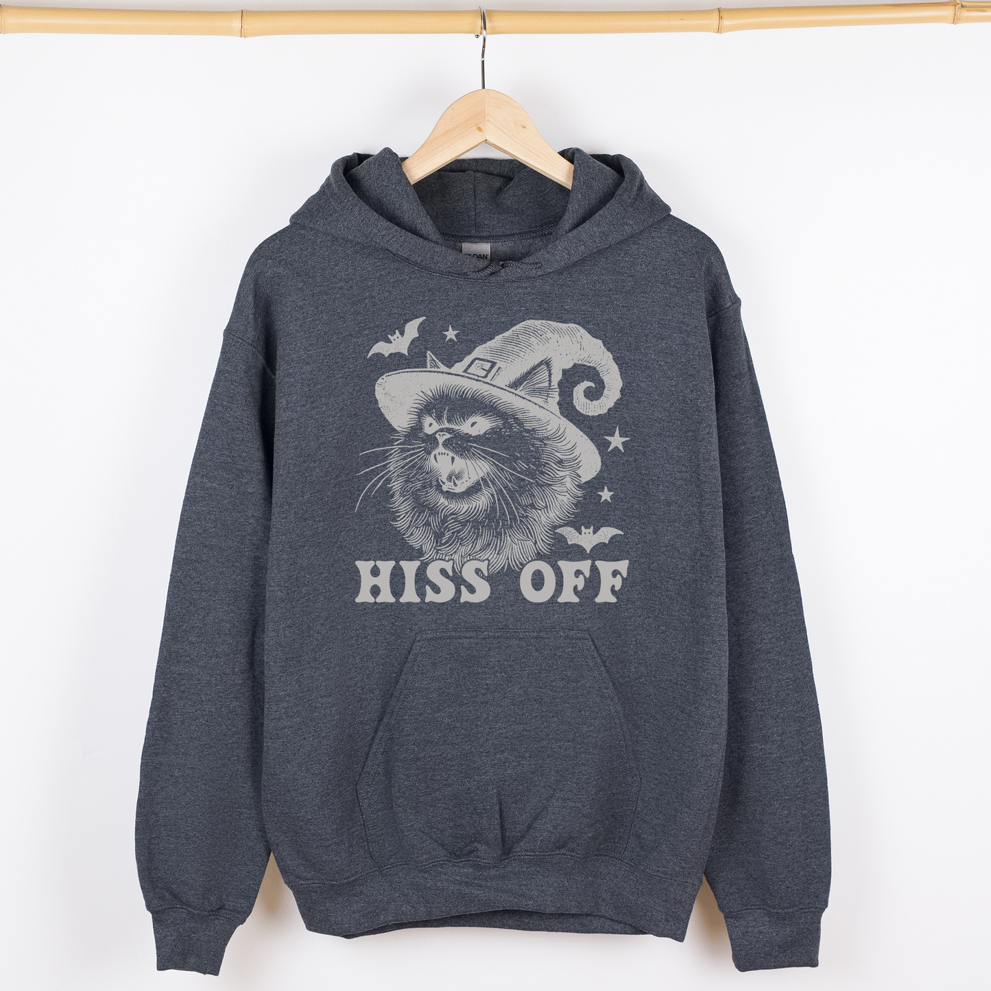 Hiss Off, Cat, Halloween Witch, Funny, Trendy, Graphic Hoodie, Hooded Sweatshirt