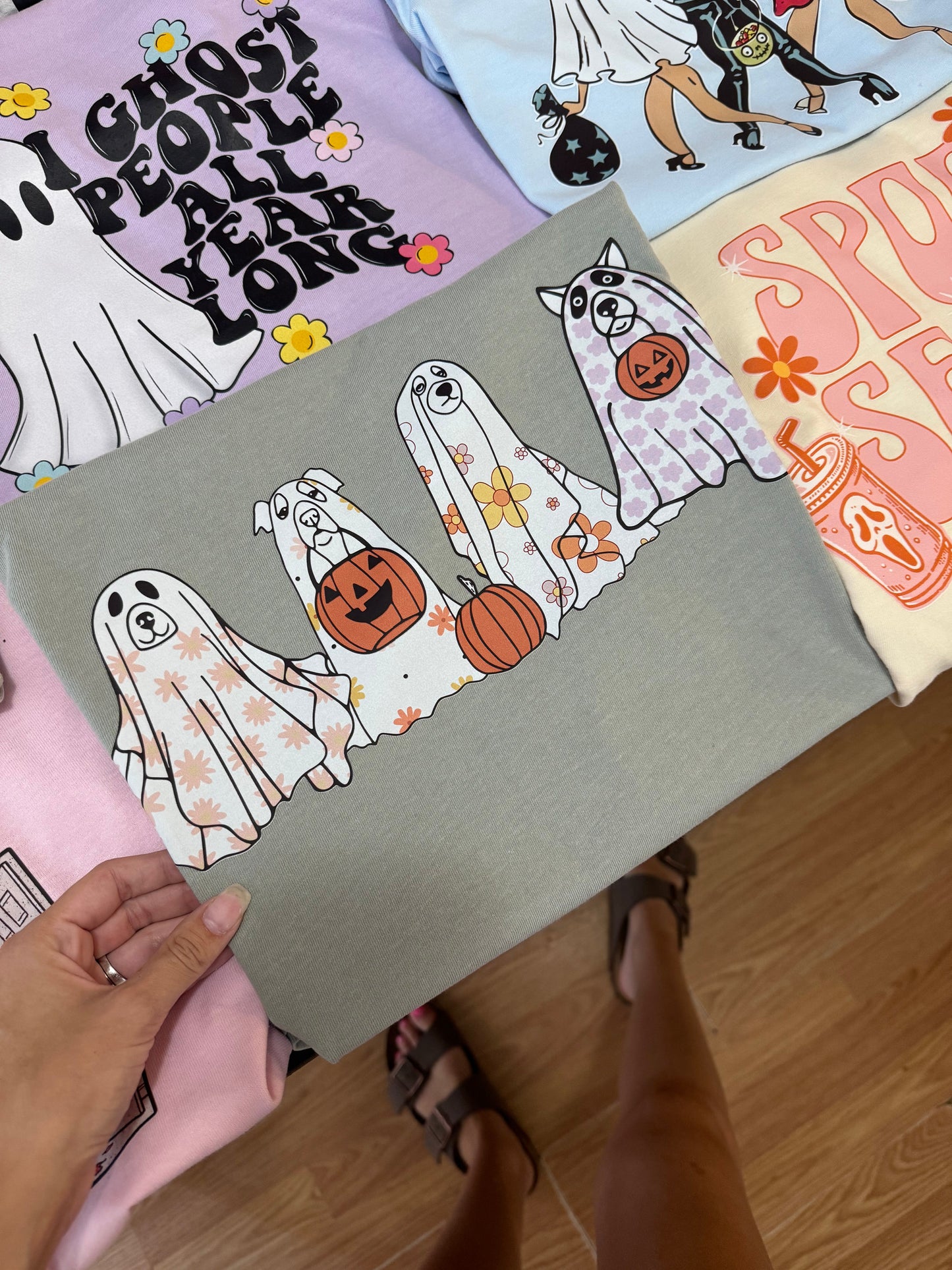 Floral Ghost Dogs Tee & Sweatshirt