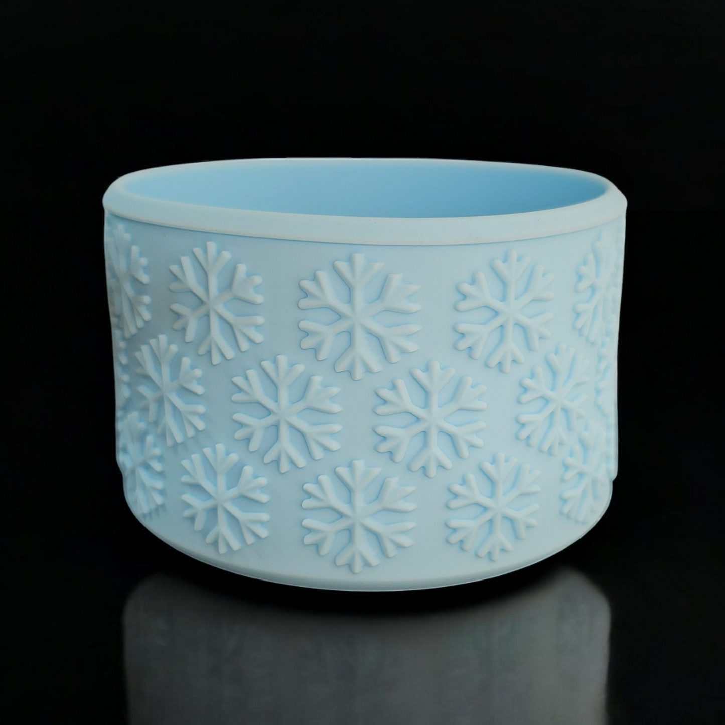 Powder Blue Snowflake Textured Silicone Tumbler Boot by Southern Creative Glamour