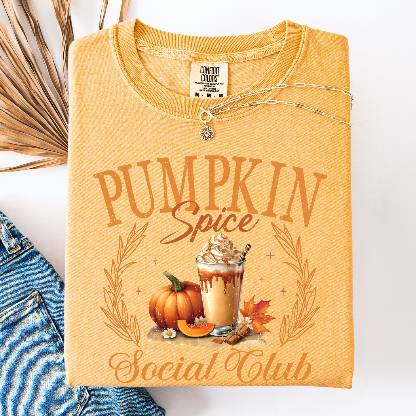 Orange Pumpkin Spice Social Club, Autumn, Halloween, Fall, Comfort Colors T-Shirt