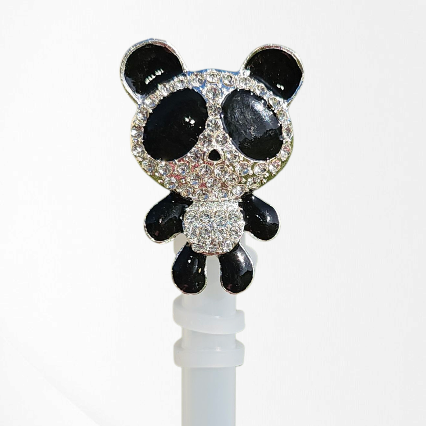 Diamond Panda Bear 10mm Straw Topper | Straw Cover by Southern Creative Glamour