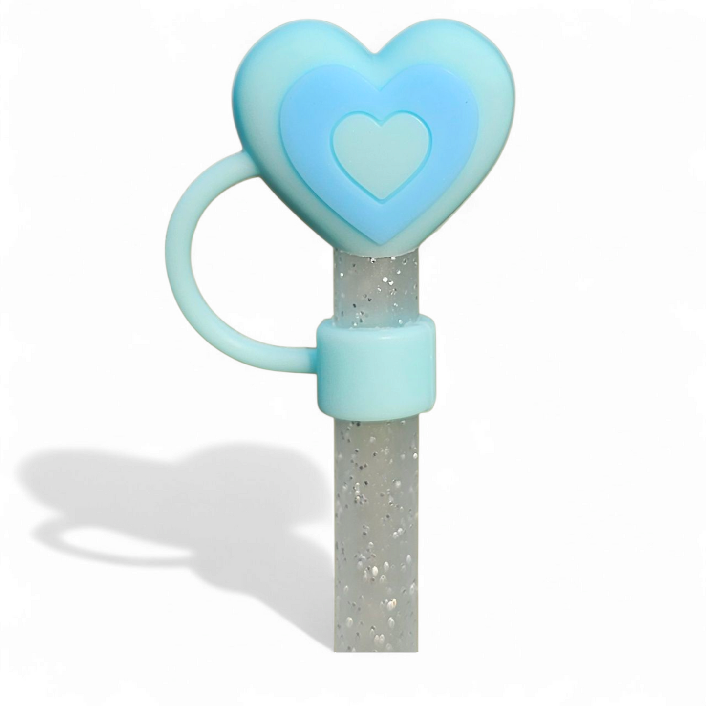 Blue 3D Silicone Straw Topper