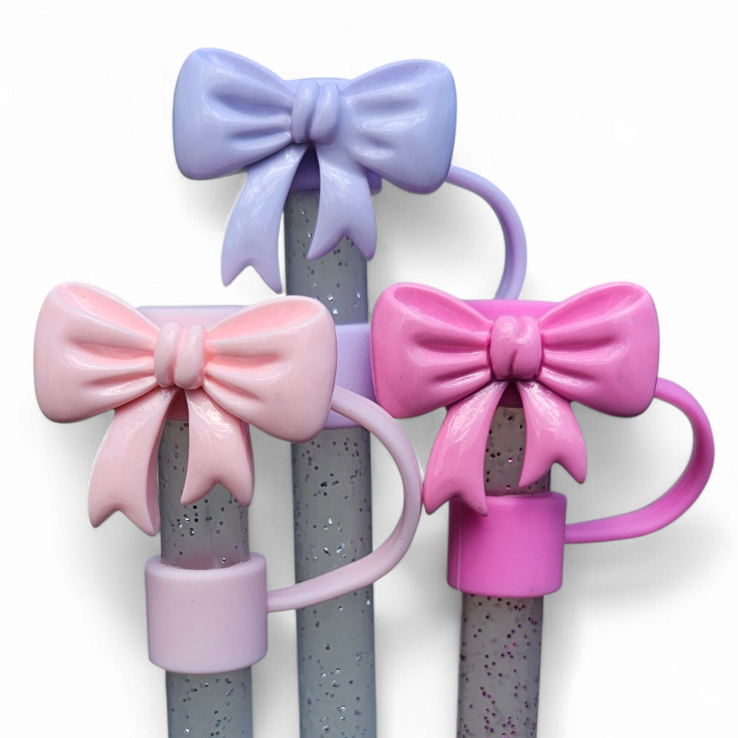 Coquette Ribbon Bow 10mm Straw Toppers