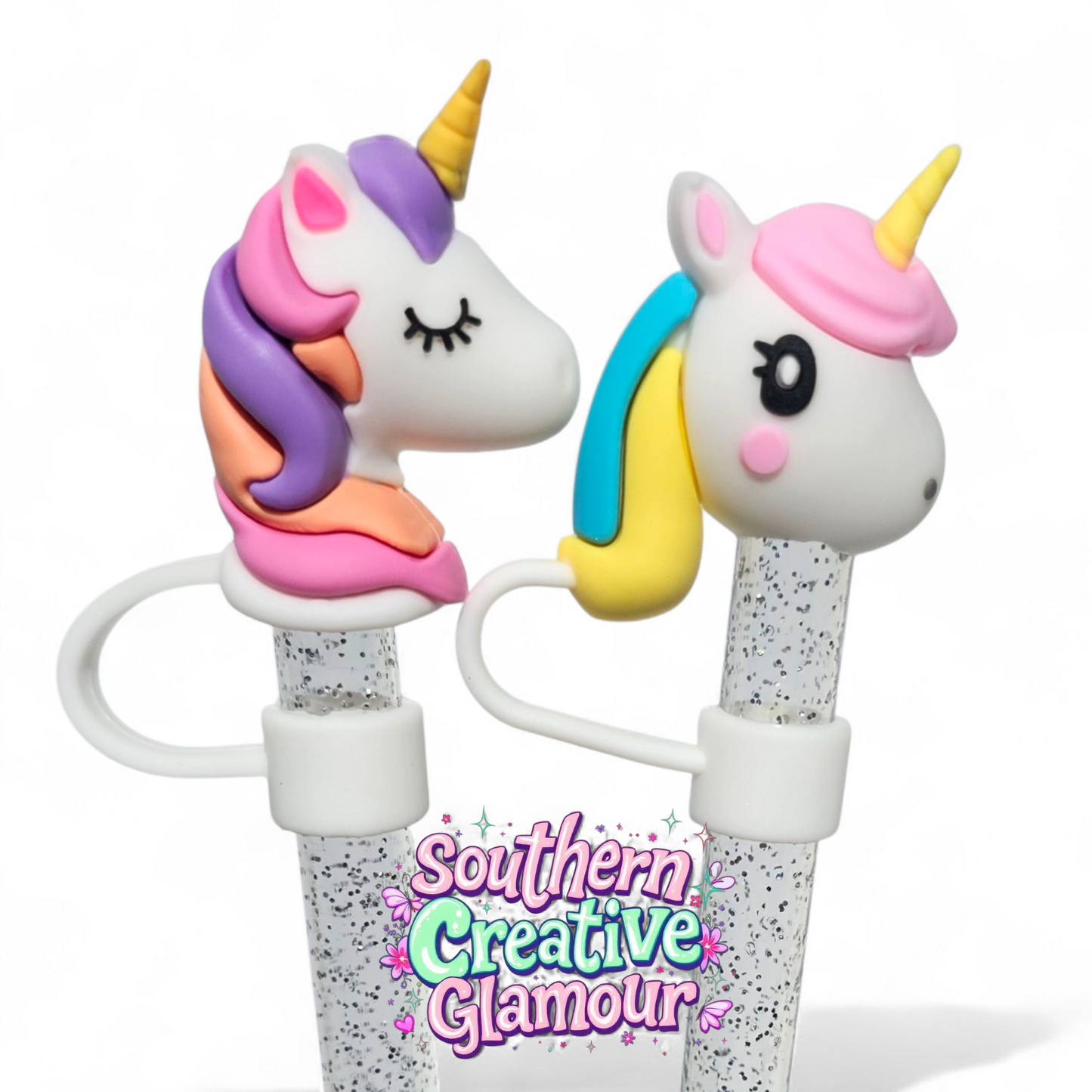 Unicorn 10mm Straw Topper | Straw Cover by Southern Creative Glamour