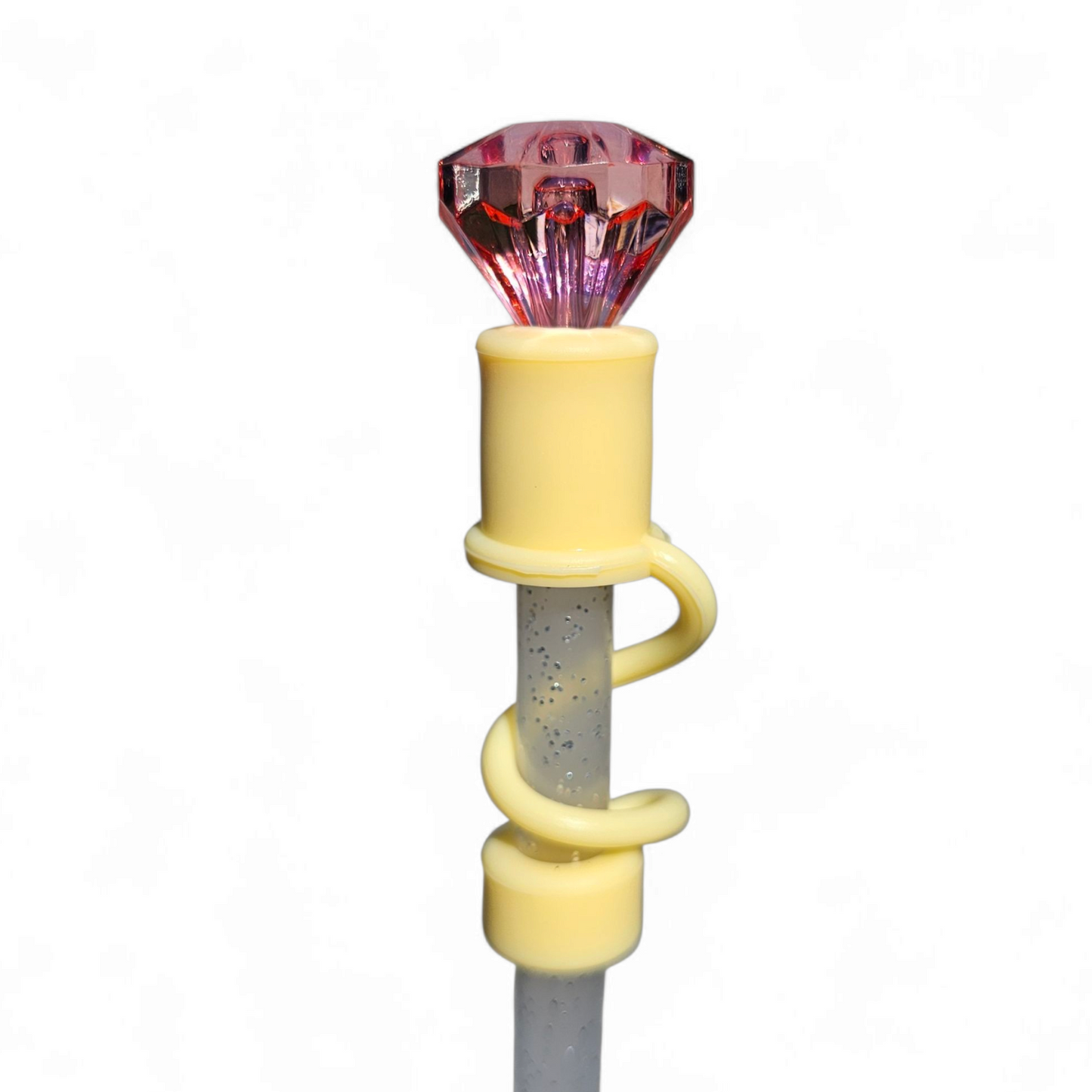 Red Diamond | Yellow Silicone 3D Straw Topper | Straw by Southern Creative Glamour