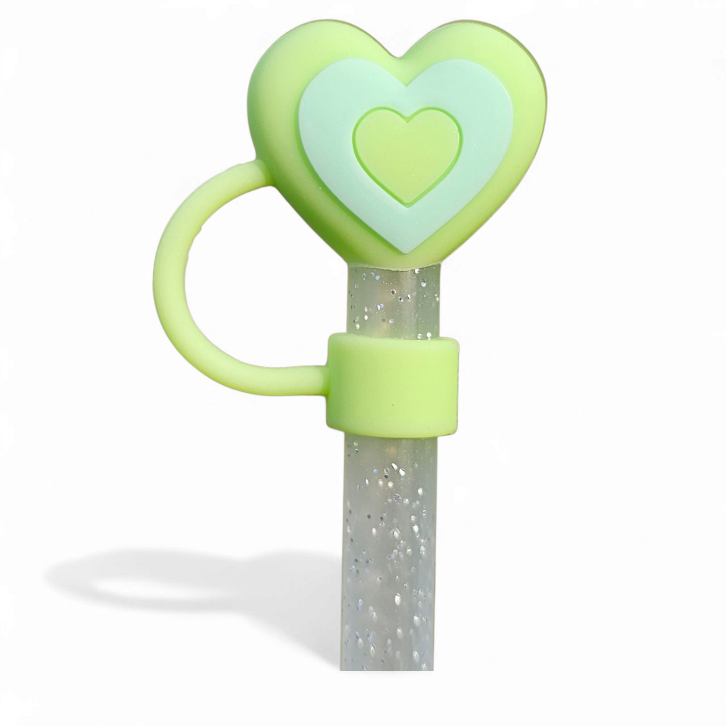 Green 3D Silicone Straw Topper