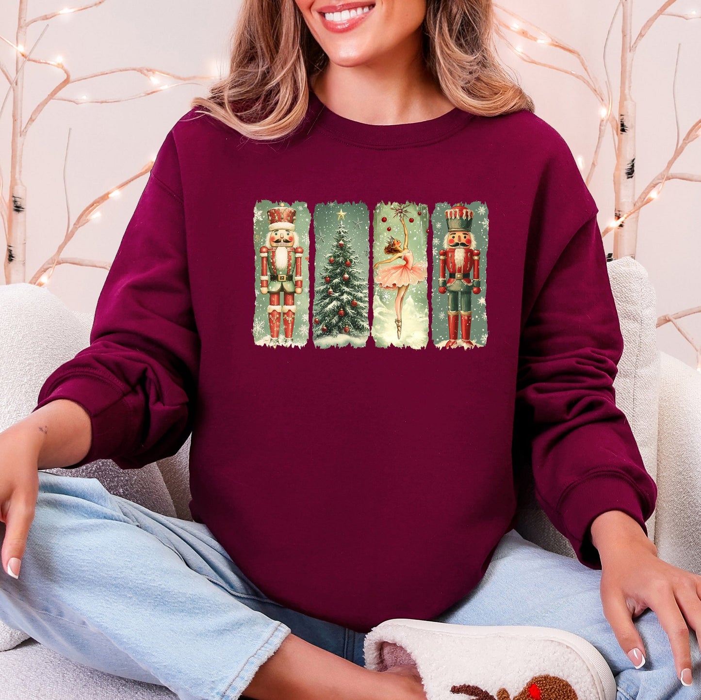 Maroon Christmas, Nutcracker Ballet, Vintage Sweatshirt