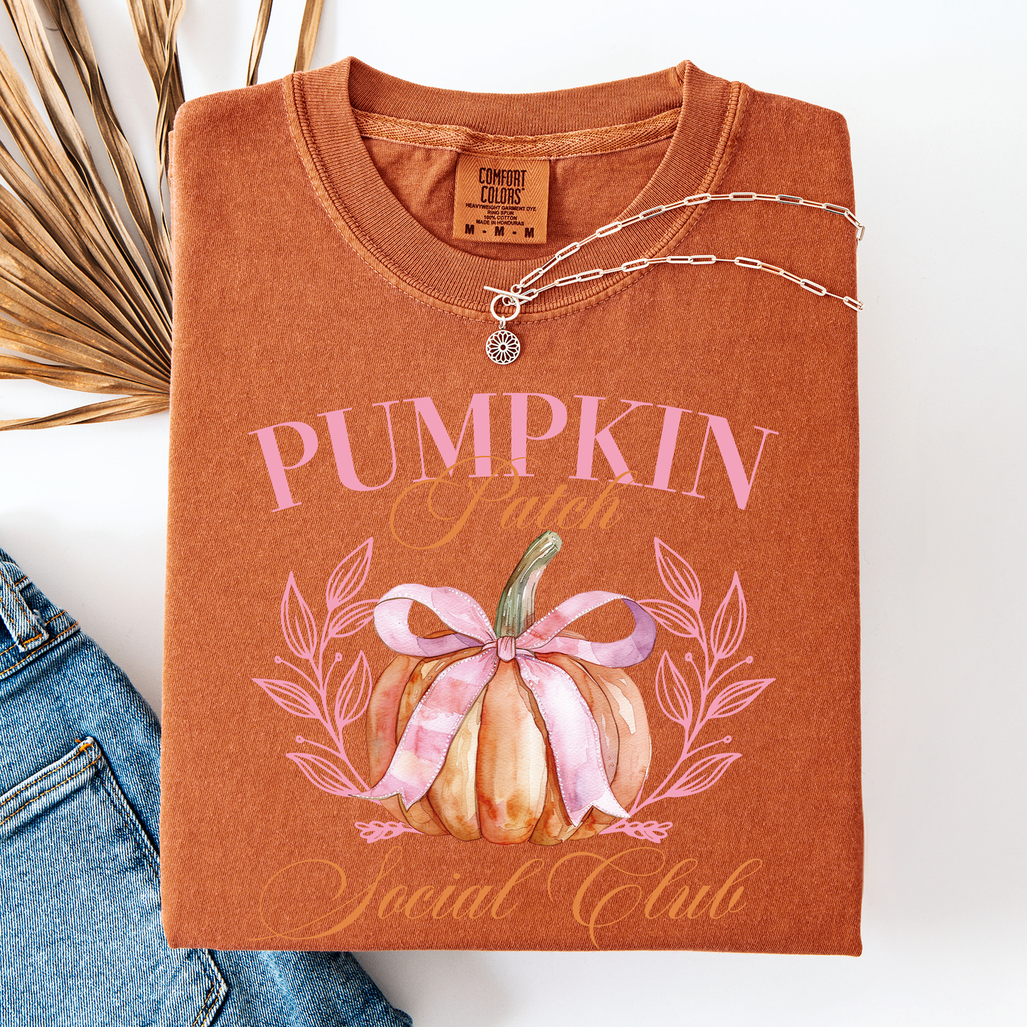 Orange Pumpkin Patch Social Club, Autumn, Fall, Comfort Colors T-Shirt