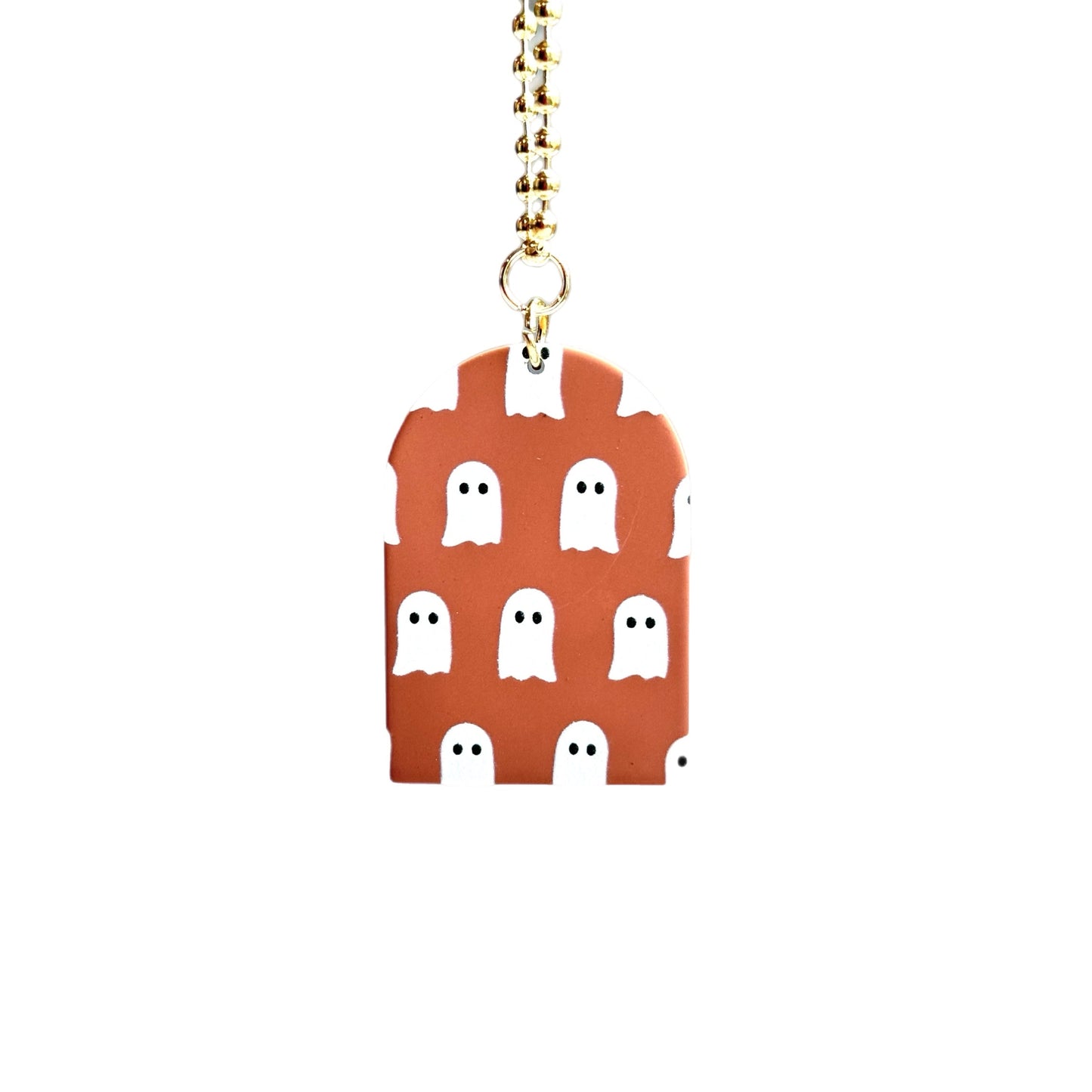 Orange & White LITTLE GHOSTS Charm - Tumbler Handle Charm
