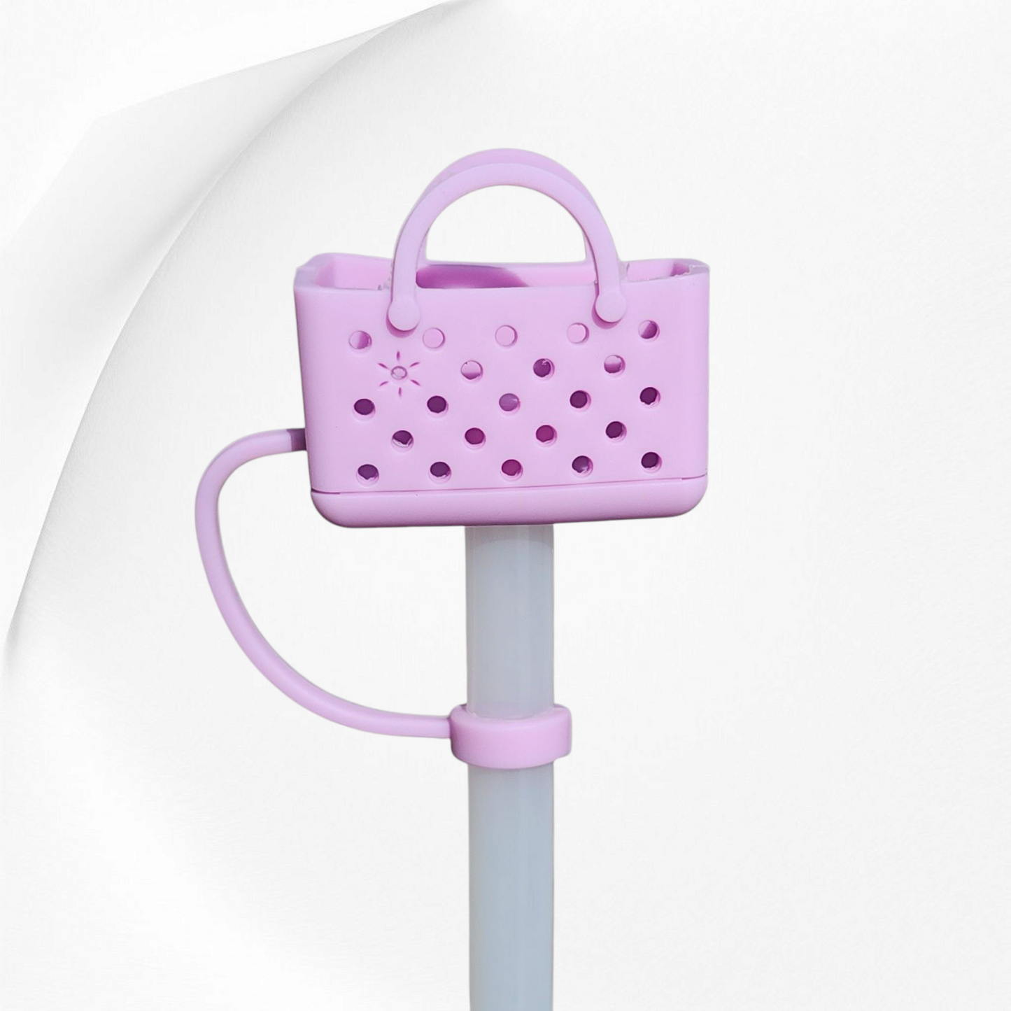 Purple Bogg Bag inspired 3D Silicone Straw Topper