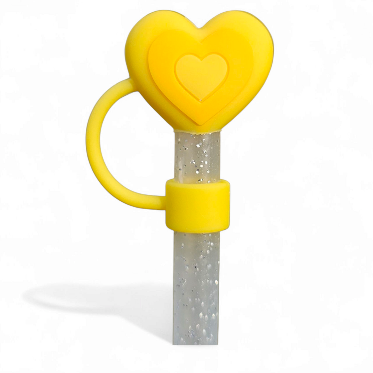Yellow 3D Silicone Straw Topper