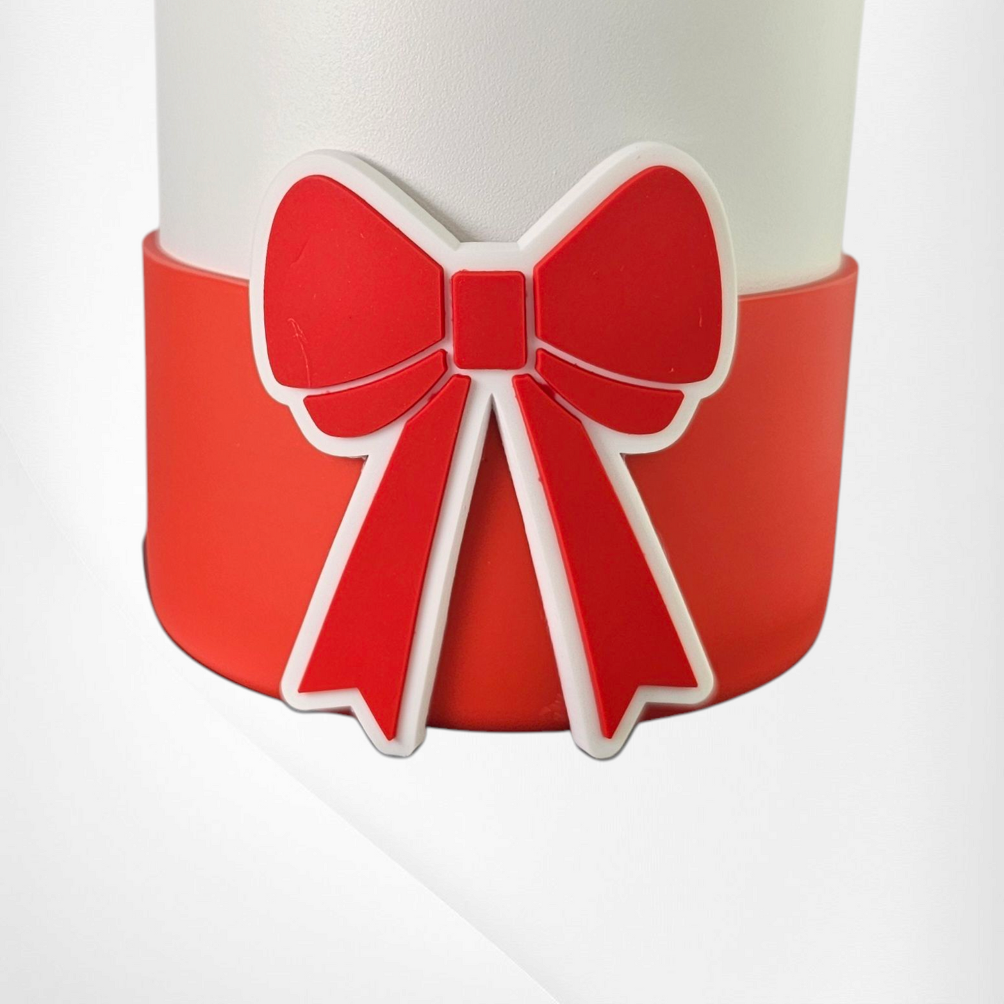 Red Bow Silicone Tumbler Boot. Fits 30oz-40oz Tumblers like Stanley.