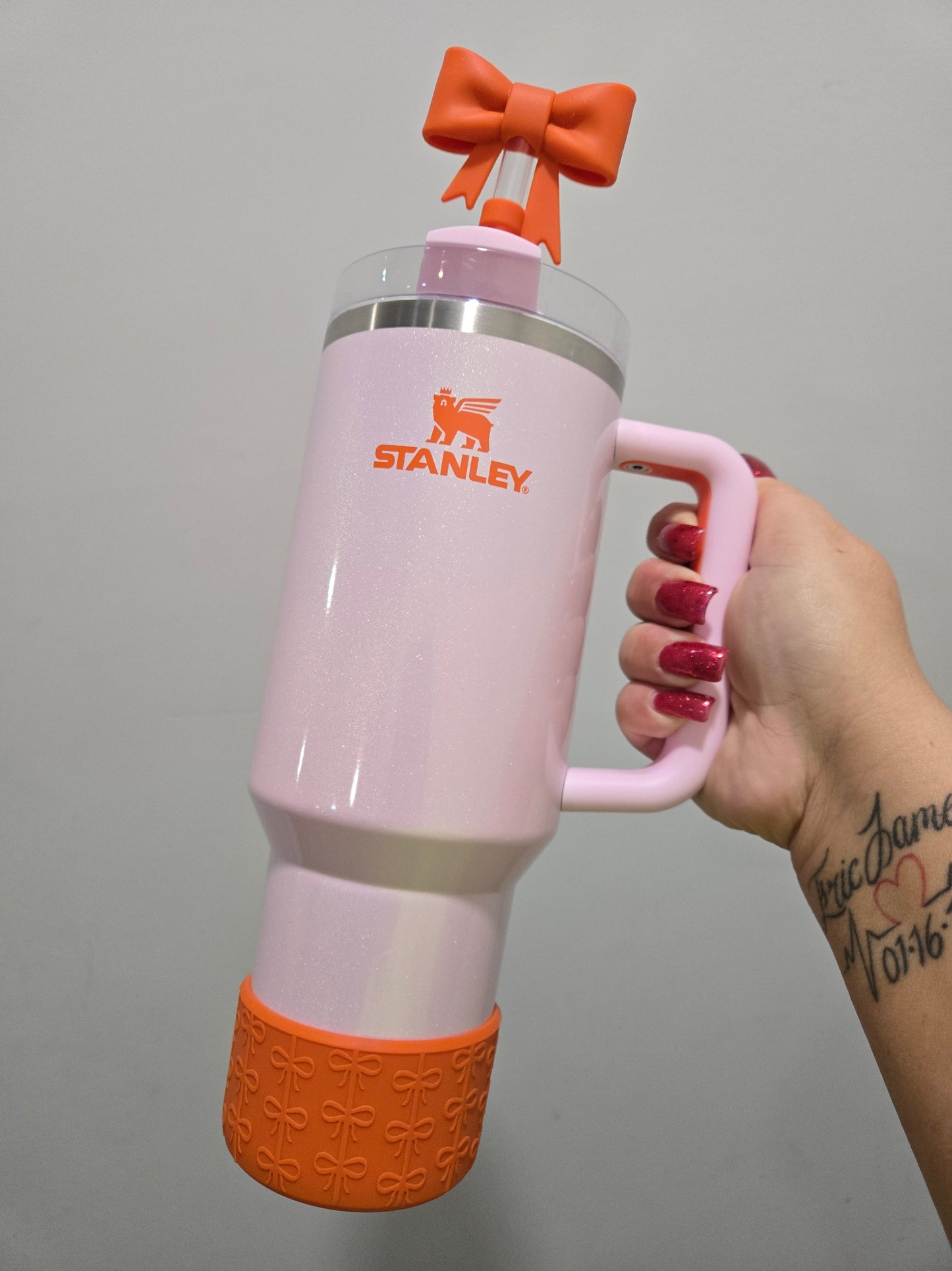 Bows Silicone Tumbler Boot - Rose Petal