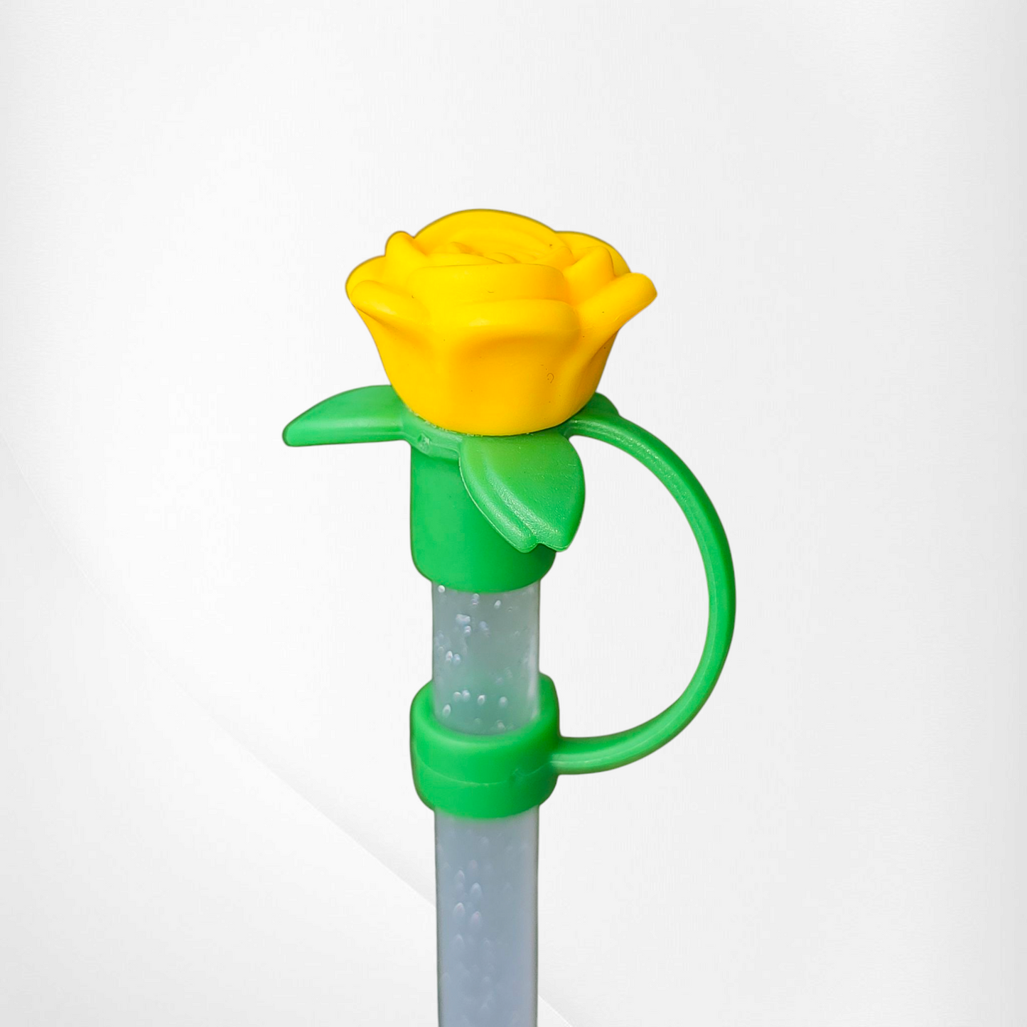 Rose 3D Silicone Straw Topper - Straw Cover.