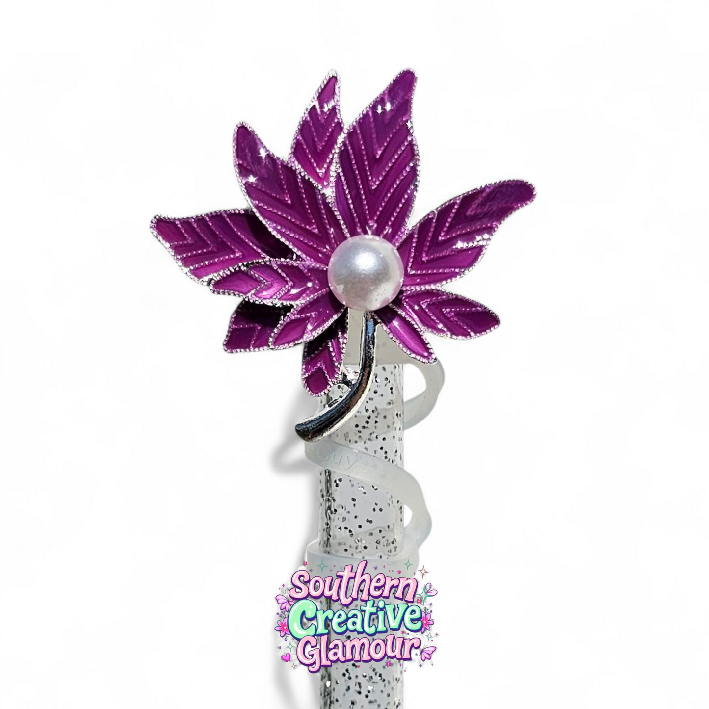 Plum Purple Fancy 420 Mary Jane 10mm Straw Toppers by Southern Creative Glamour