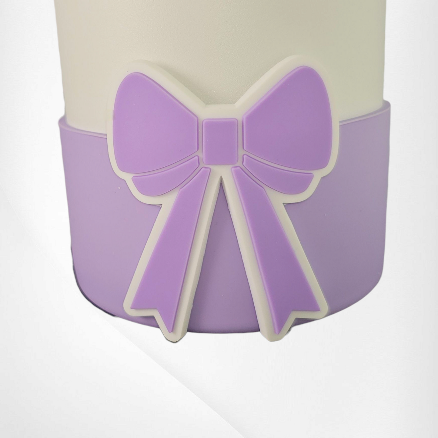 Purple Bow Silicone Tumbler Boot. Fits 30oz-40oz Tumblers.