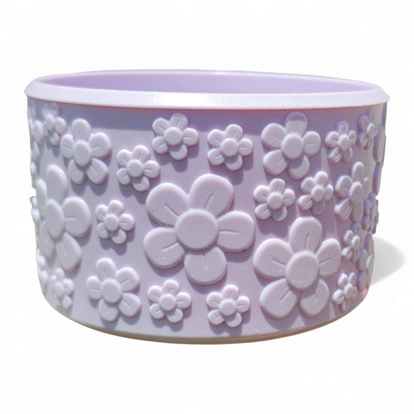 Aster Shimmer 3D Flower Textured Silicone Tumbler Boot by Southern Creative Glamour