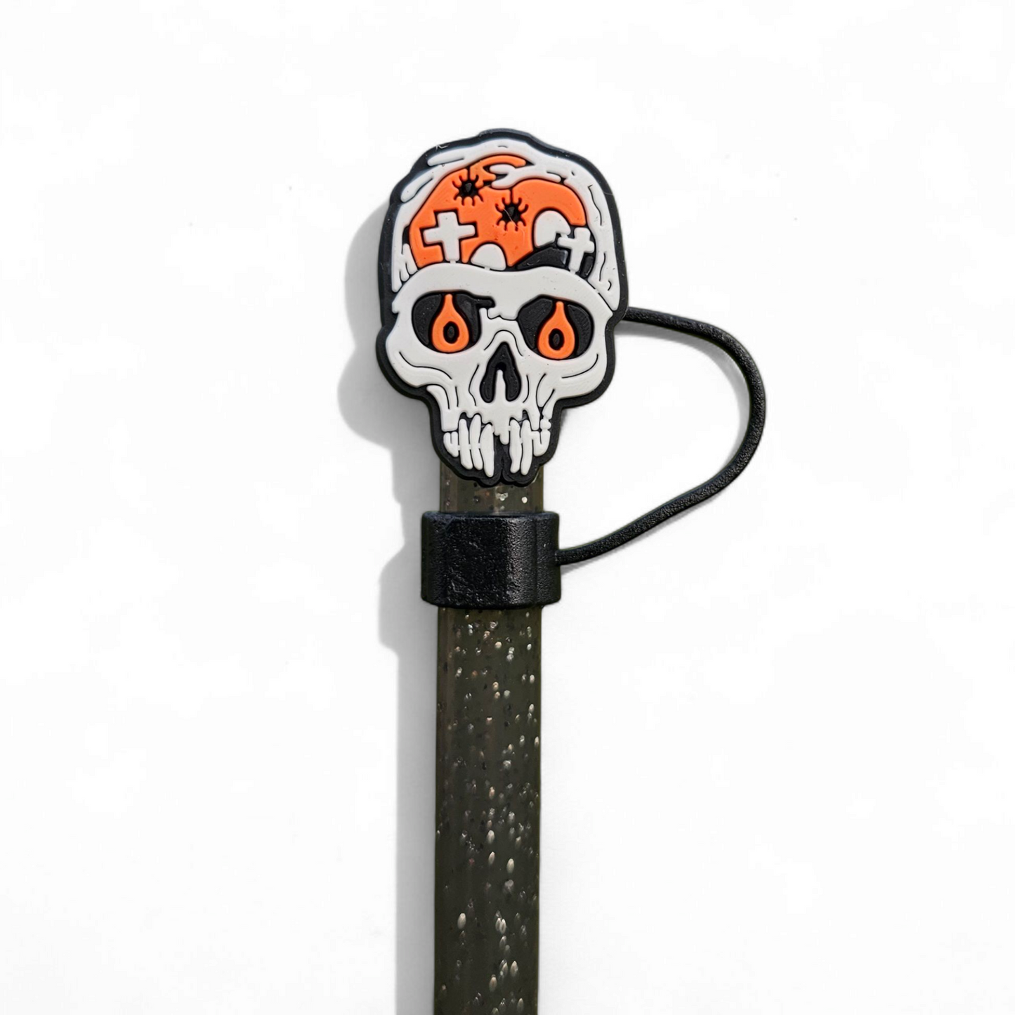 Spooky Halloween Silicone 10mm Straw Toppers