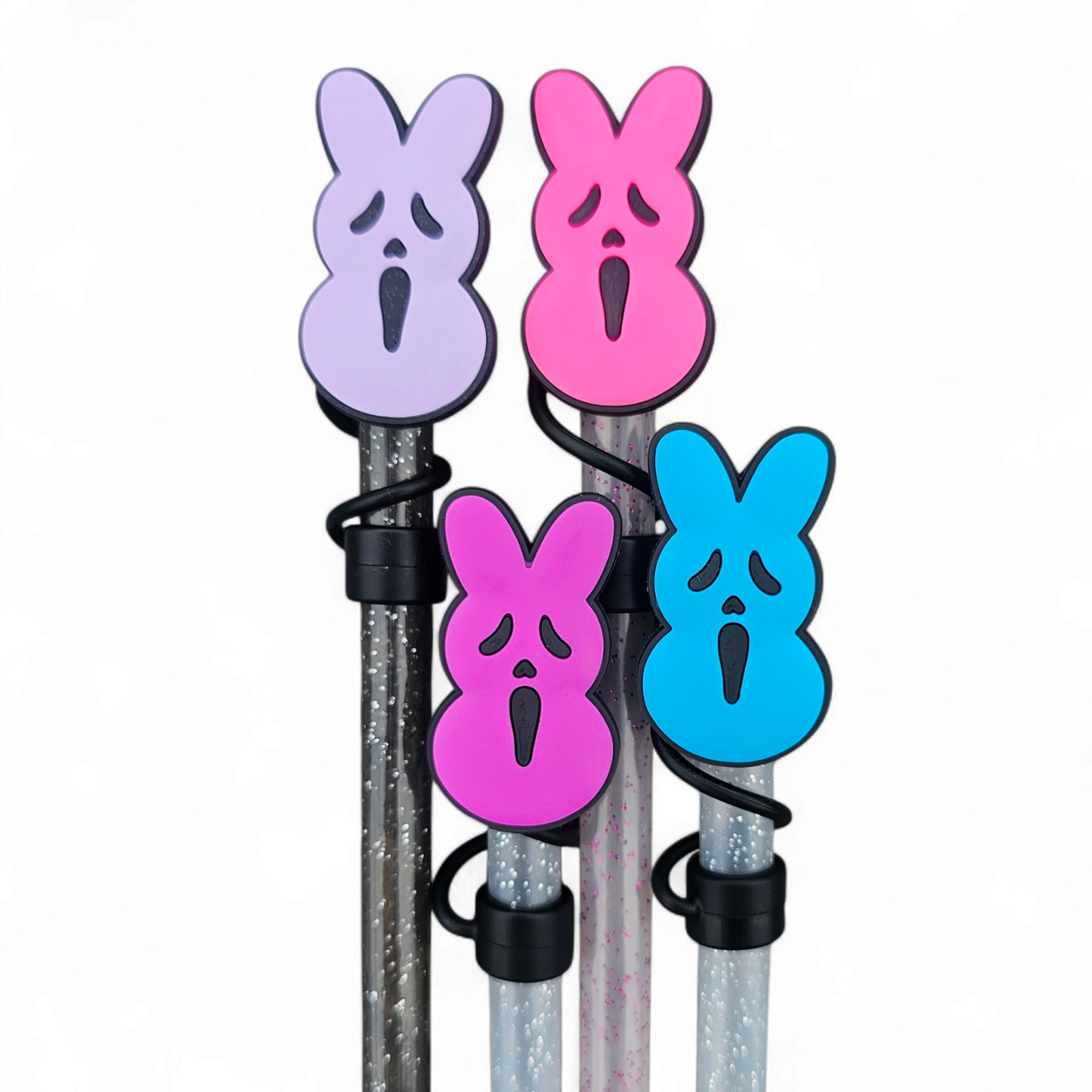 Ghost Face x Peeps Halloween Silicone 10mm Straw Topper by Southern Creative Glamour