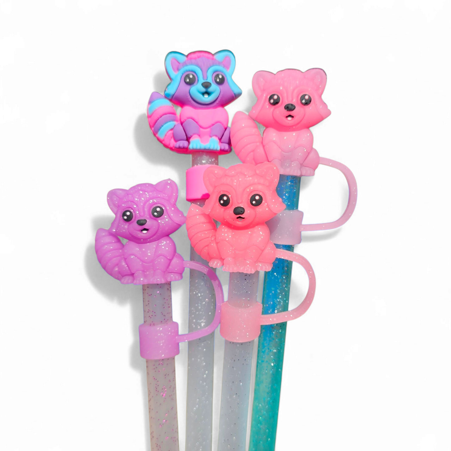 Trash Panda  | Raccoon 3D Silicone 10mm Straw Topper by Southern Creative Glamour