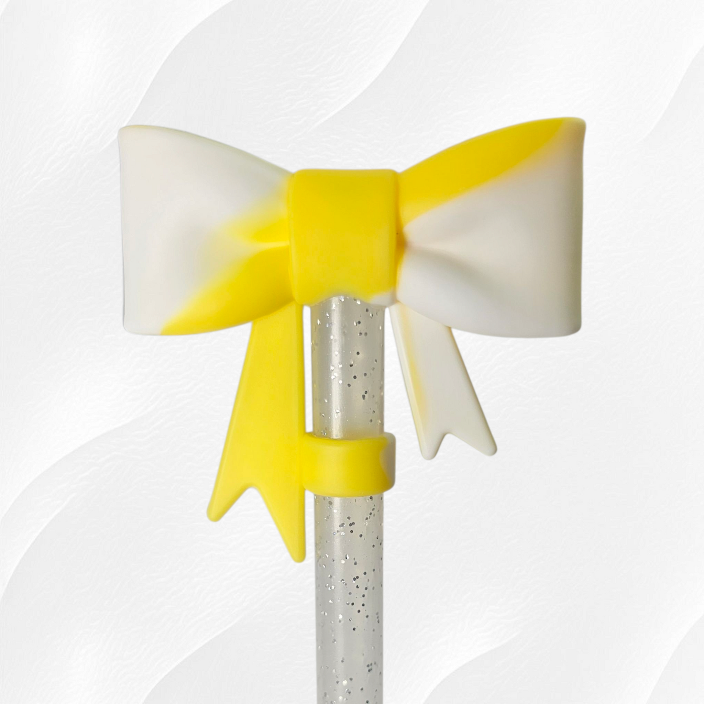 Princess Bow 3D Silicone Straw Topper - Yellow
