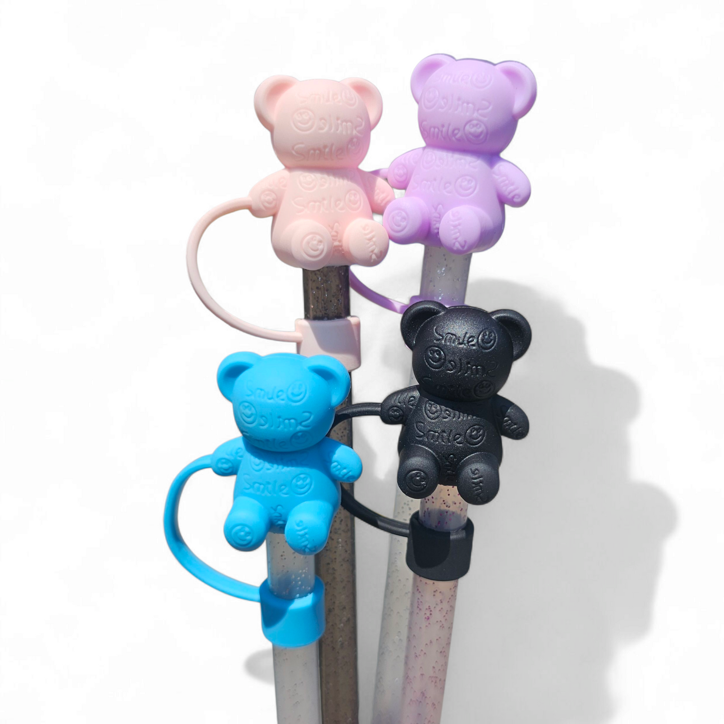 Cute Teddy Bear 3D 10mm Straw Toppers