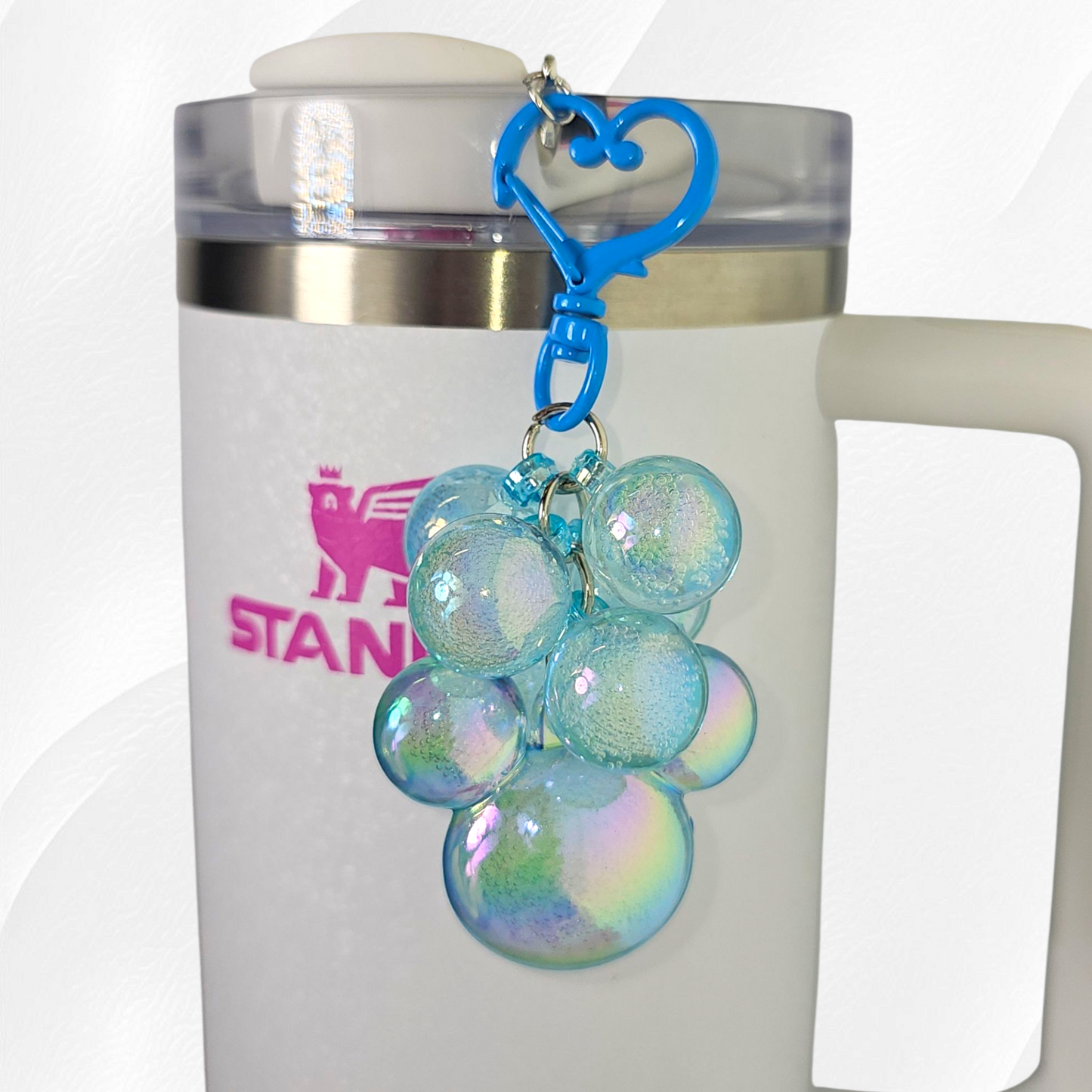 Blue jelly beaded mouse charm.