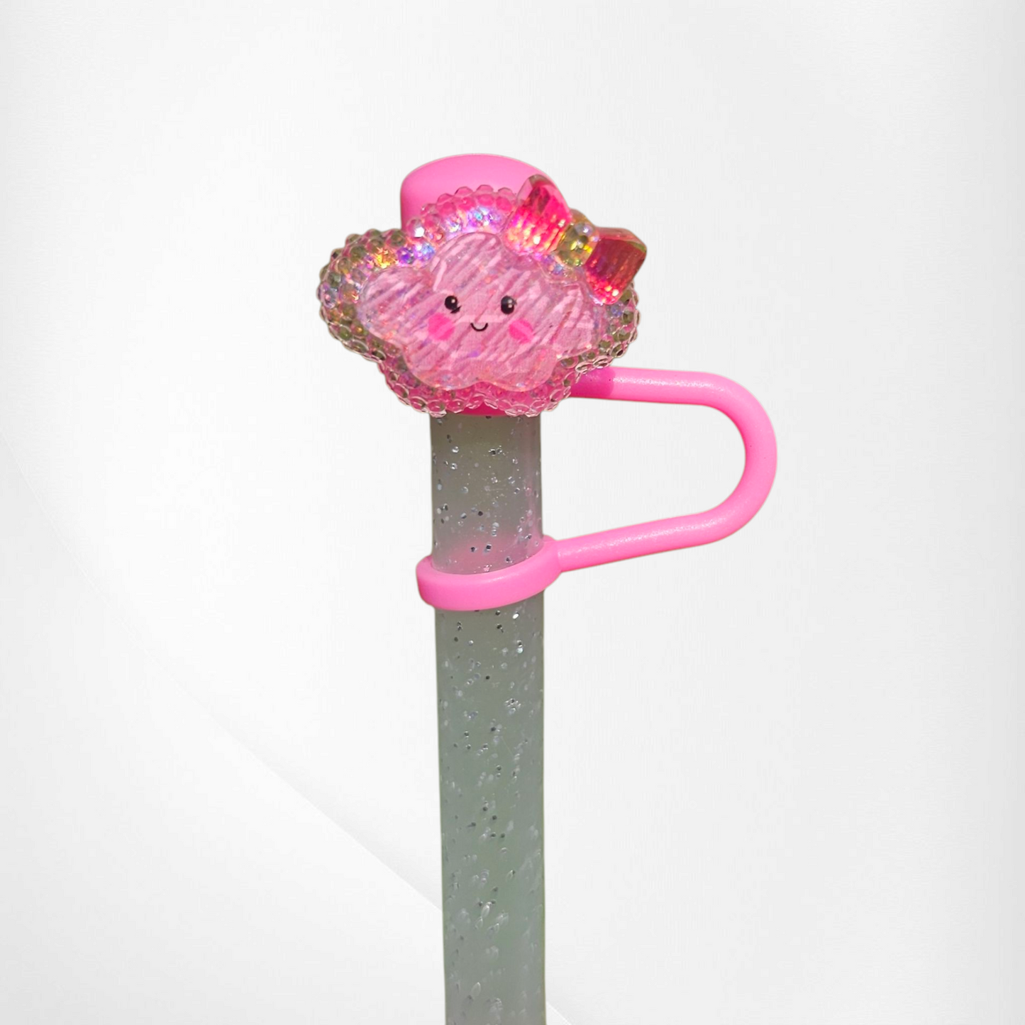 Kawaii Pink cloud straw topper