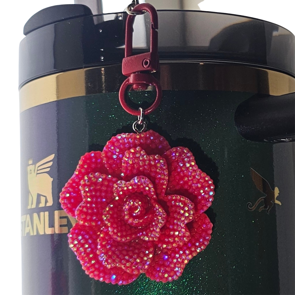 Luxury Rose Red tumbler charm.