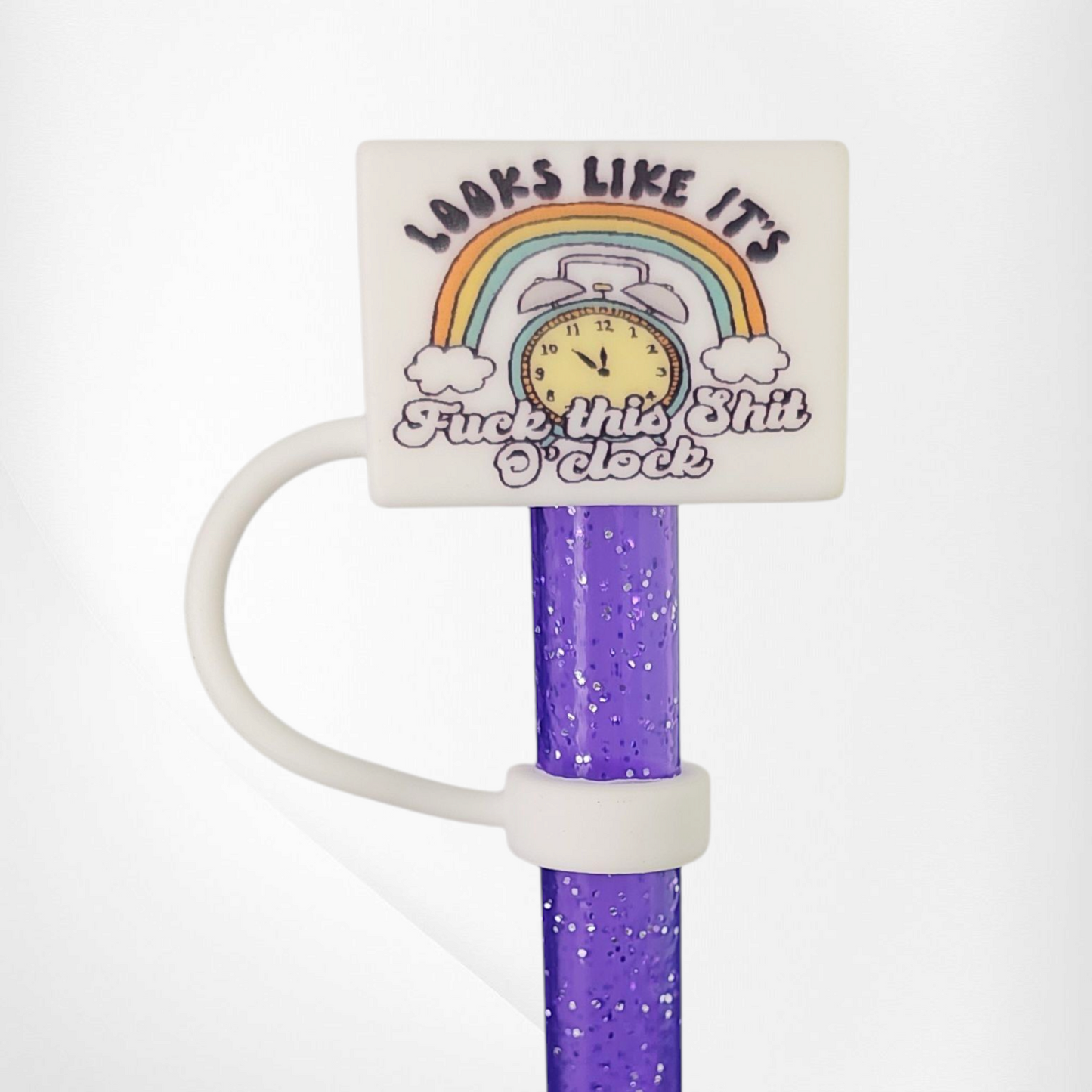 Fuck This Shit O'Clock 3D Silicone Straw Topper