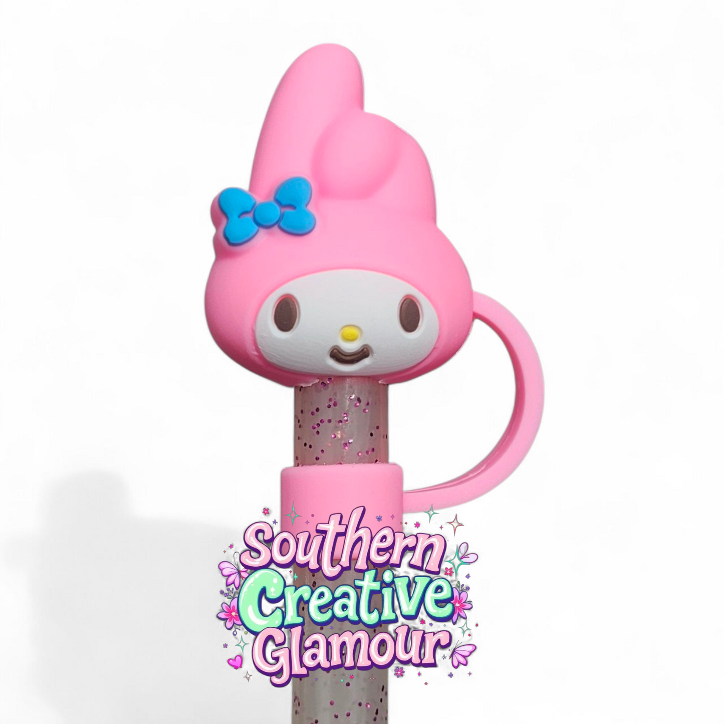 Pink My Melody 3D 10mm Straw Topper