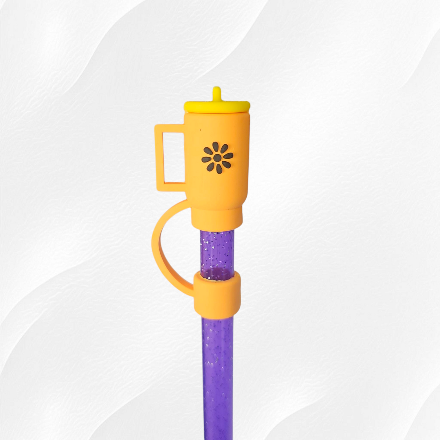 Orange Tumbler 3D Silicone Straw Topper