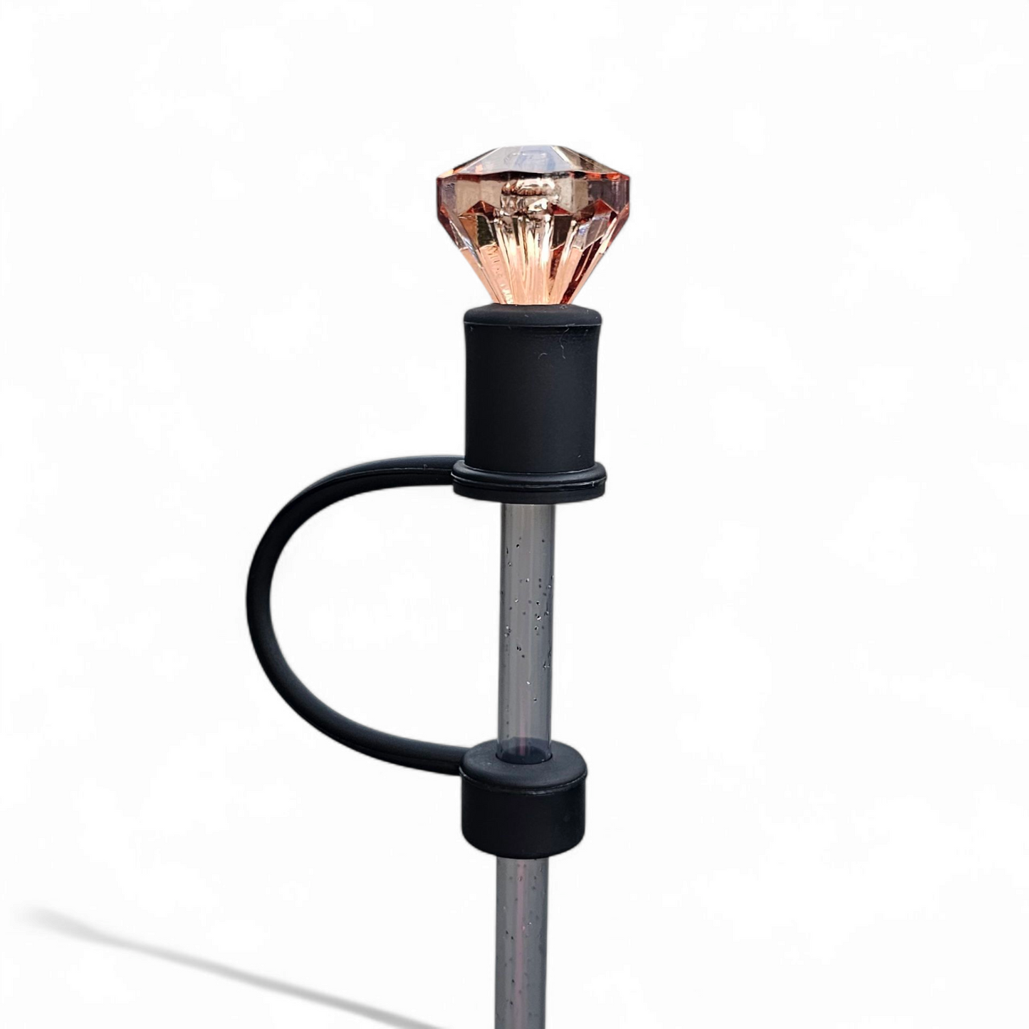 Bronze Diamond | Black Silicone 8mm Straw Topper