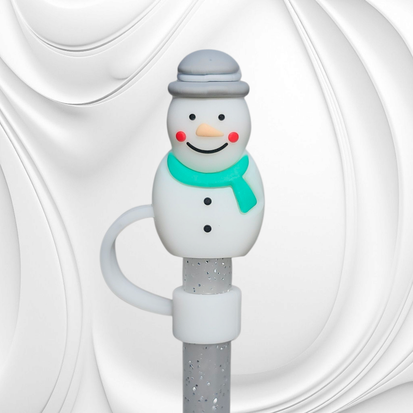 Frosty the Snowman 3D Silicone Straw Topper