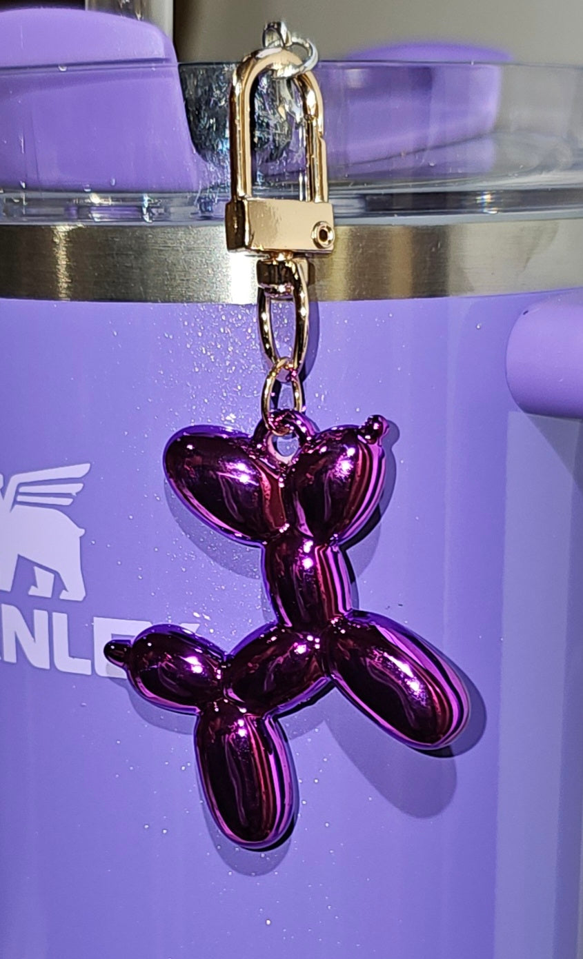 Purple Balloon Dog Charm Pendant