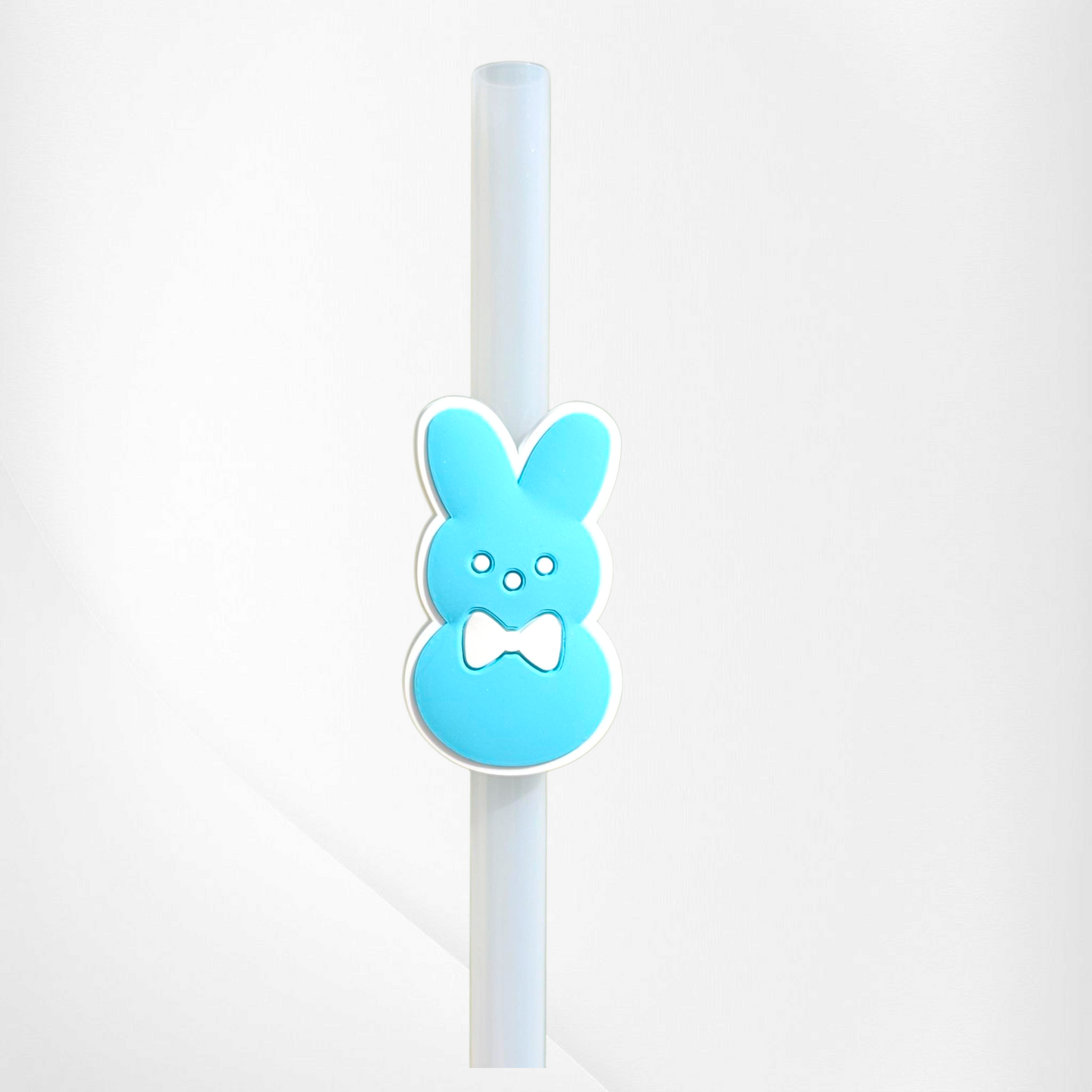 Peeps inspired Easter Bunny Pen Topper - Straw Charm - Blue