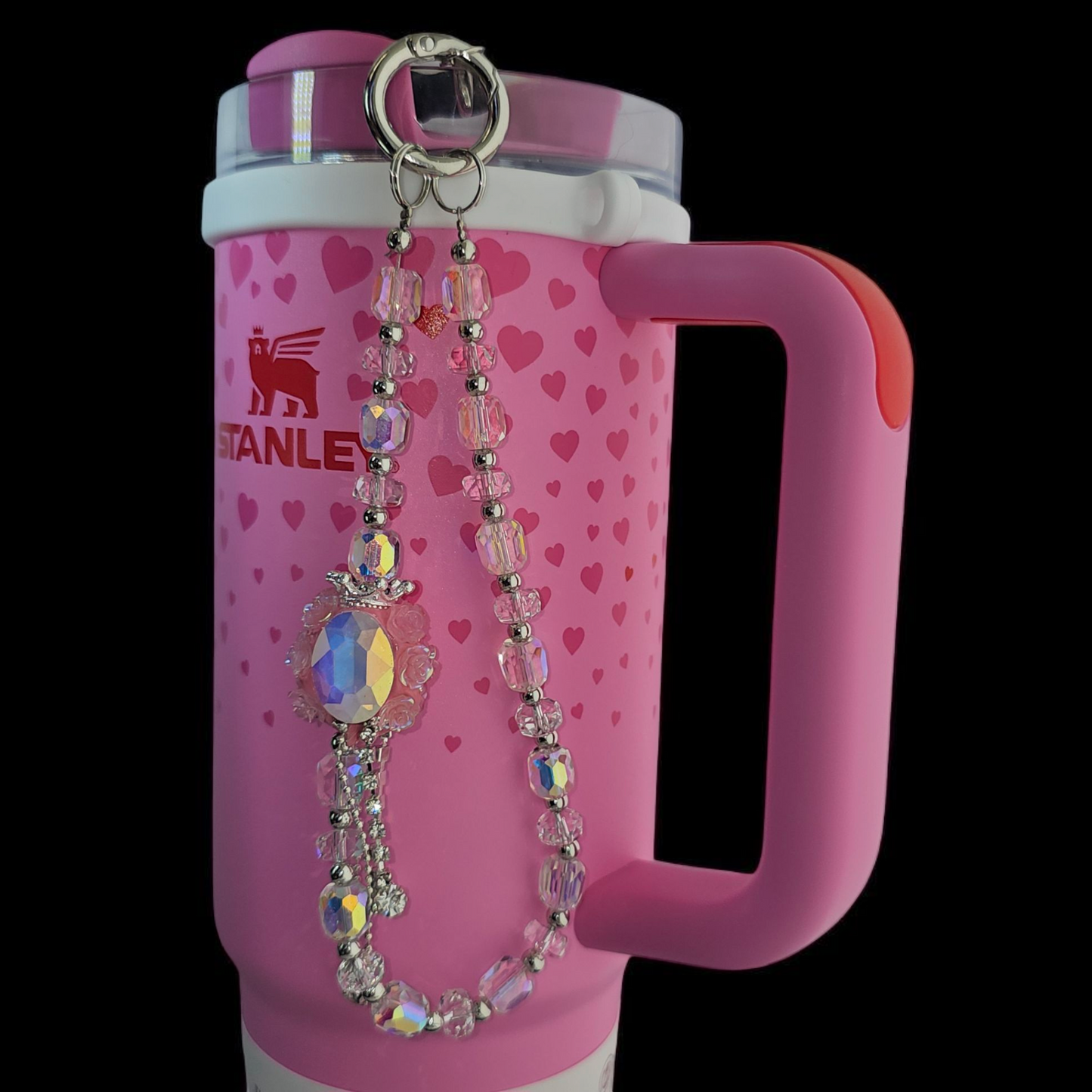 Deluxe Princess Beaded Tumbler Charm Necklace - Princess Pink
Iridescent Pearlescent Pink Crystal Beaded Tumbler Charm Necklace