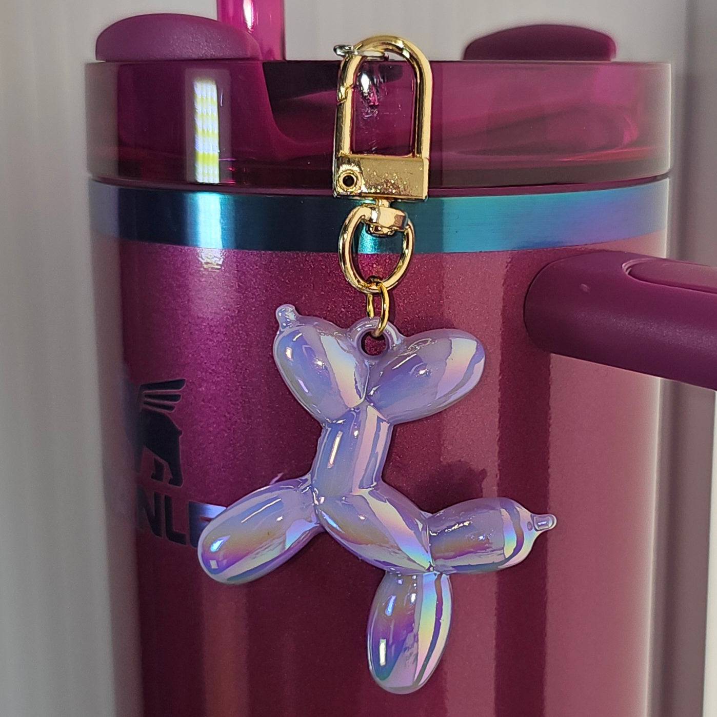 Balloon Dog Charm Pendant  - Purple