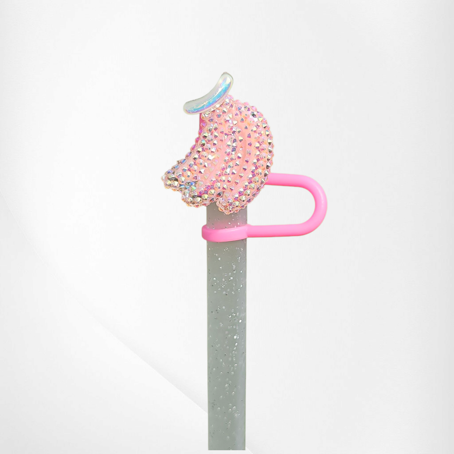 Bling Glitter Banana straw topper - straw cover.
