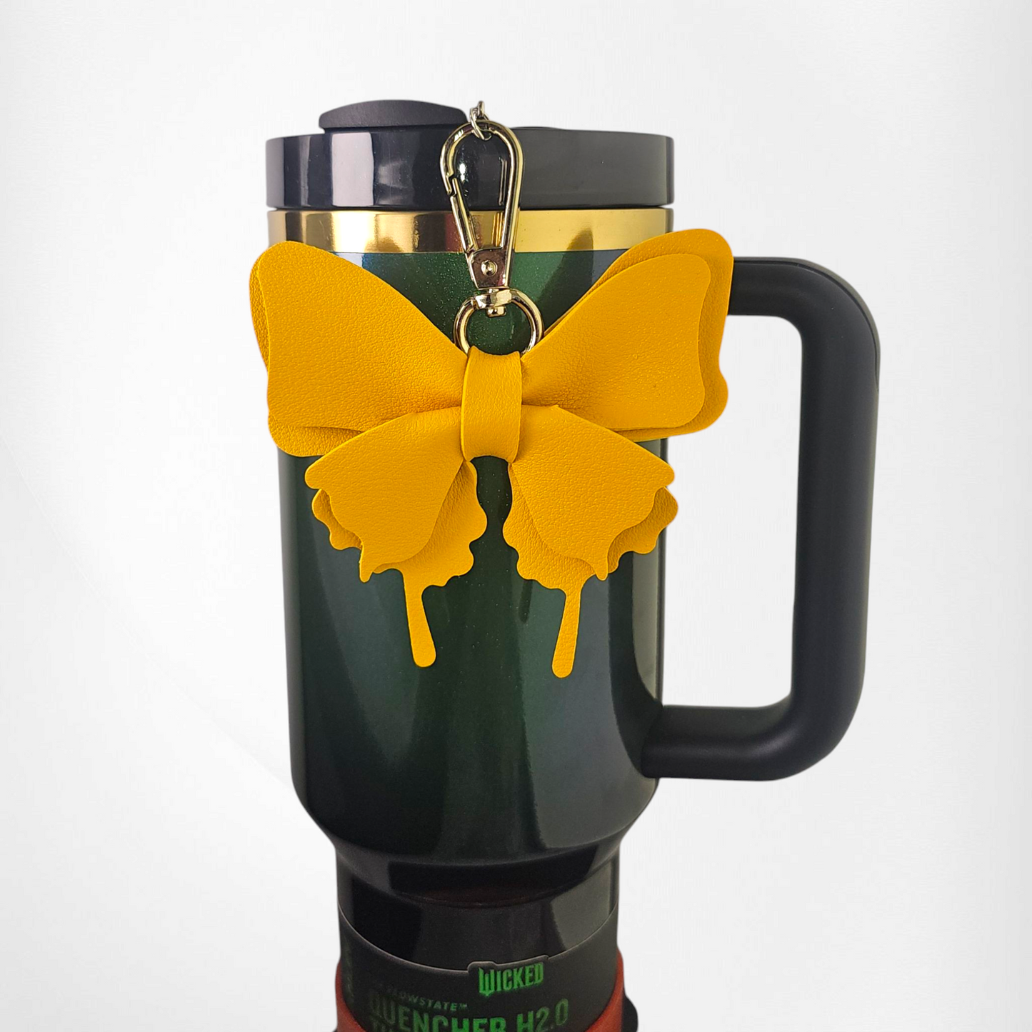 Fashion Leather Butterfly Tumbler Charm  - Yellow